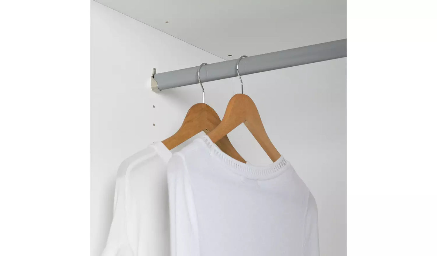 Habitat Munich Panelled 4 Door Mirror Wardrobe - Light Grey